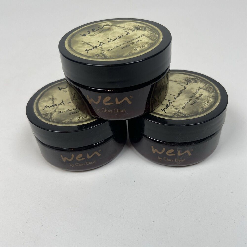 Wen Sweet Almond Mint ReMoist Intensive Hair Treatment 2 Oz Travel- 3 Jars